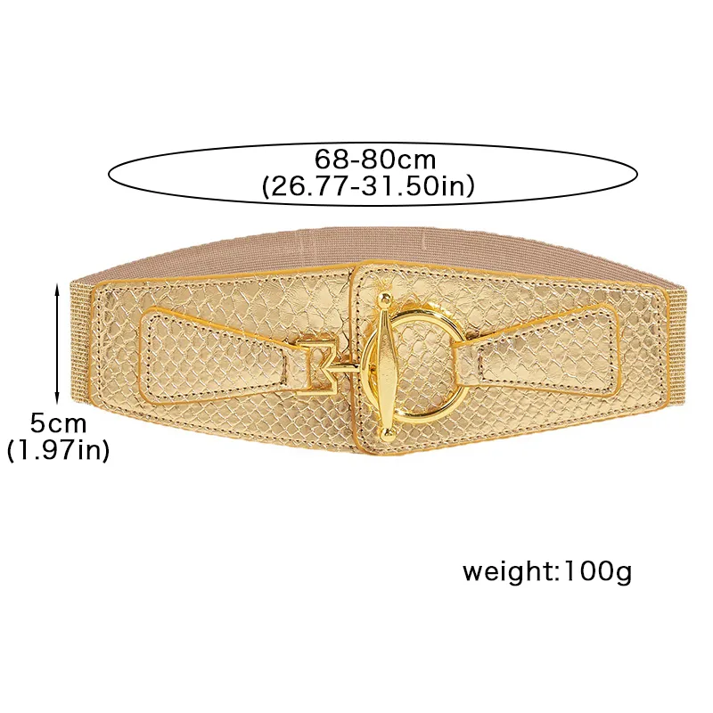 Fashion Golden Wide Belts For Women Lady Metal Buckle Elastic Waistband  Female Dress Coat Decorative Girdles Straps | Daraz.com.bd