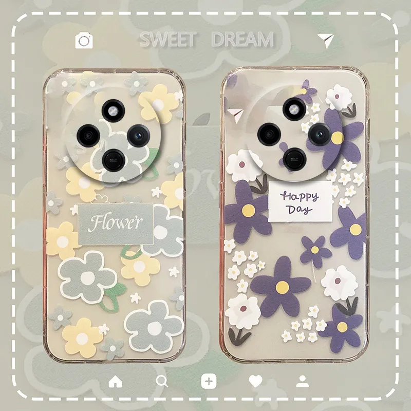 New Phone case Redmi 14C Back cover New Flower with Soft Silicone Anti Drop  Protection For Xiaomi Redmi 14C case