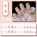 Fake Nails,24 Pieces Per Bag,Free Jelly Gum,Artificial Zircon Fake Nails,Bride Fake Nails,Can Be Reused,Nail Patches,False Nails. 