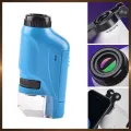 Mini Pocket Microscope Kit 60-120x Lab Handheld Microscope Battery Powered Microscope with LED Light Kids Science Microscope. 