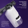 Mini Pocket Microscope Kit 60-120x Lab Handheld Microscope Battery Powered Microscope with LED Light Kids Science Microscope. 