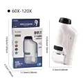 Mini Pocket Microscope Kit 60-120x Lab Handheld Microscope Battery Powered Microscope with LED Light Kids Science Microscope. 