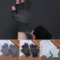 Ice Cool Stretch Sports/Biking Sunscreen Open/Half Fingers Driving Mittens Sun Protection Anti-Slip Fishing Gloves. 