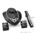 Trendy 4Pcs/set Luxury Jewelry Sets Link Chain Geometric Circle Metal Necklace Bracelet Earrings Ring Jewelry for Girls for Wedding.