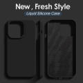 Hot selling liquid silicone phone case for iPhone 14 13 12 11 pro Max soft shockproof cover skin friendly phone case with velvet inside. 