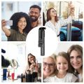Cell Phone Selfie Stick Tripod Bluetooth Remote Wireless Selfi Stick Phone Holder Stand with Beauty Fill Light for Phone. 