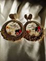 Resin jhumka earrings, customization available in colors and names. 