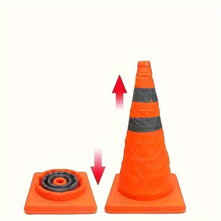 Foldable Telescopic Road Barrier Reflective Oxford Cloth Traffic Cone Road Safety Traffic Equipment Soccer Training Obstacle