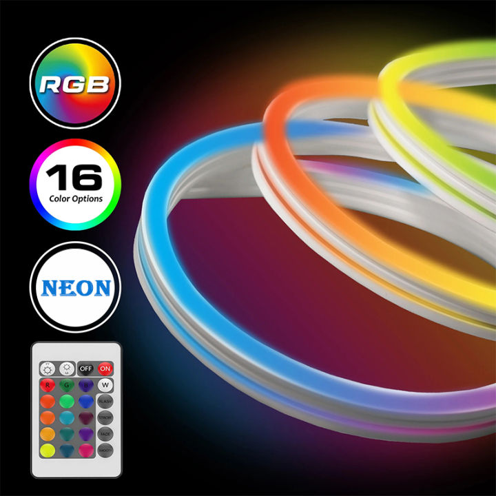Usb Rope Lights USB RGB LED Neon Rope Lights,Control with Remote,5V Flexible Led Rope ...