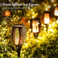 12LED Solar Flame Torch Light Flickering Light Waterproof Garden Decoration Outdoor Lawn Path Yard Patio Floor Lamp. 