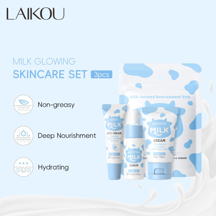LAIKOU%20Milk%20Skincare%20Travel%20Set%203pcs%20Niacinamide%20Hyaluronic%20Acid%20Face%20Serum%20Eye%20Cream%20Face%20Cream%20Moisturizing%20Glowing%20Skin%20Care%20-%20Image%202