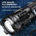 High Power White Laser LED Flashlight Built-in Battery USB Rechargeable Strong Light Tactical Torch Outdoor Camping Hiking Lamp. 