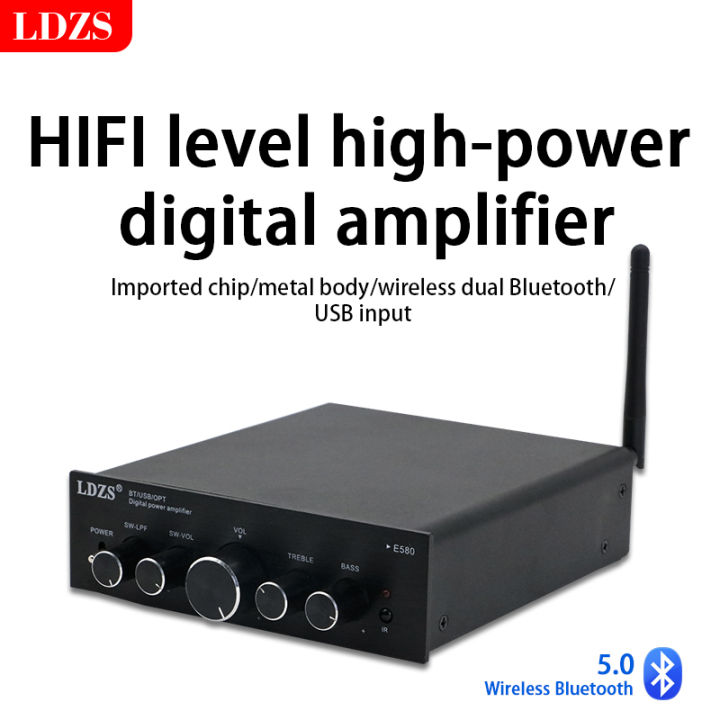 LDZS Bluetooth 5.0 HIFI Power Amplifier 100Wx2 Channel 2.1 Home Car Digital Audio AMP USB U-disK TF Music Player