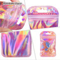 20/30/50pcs Iridescent Laser Ziplock Bags - Resealable OPP Pouches for Jewelry, Gift Wrapping & Retail Packaging.