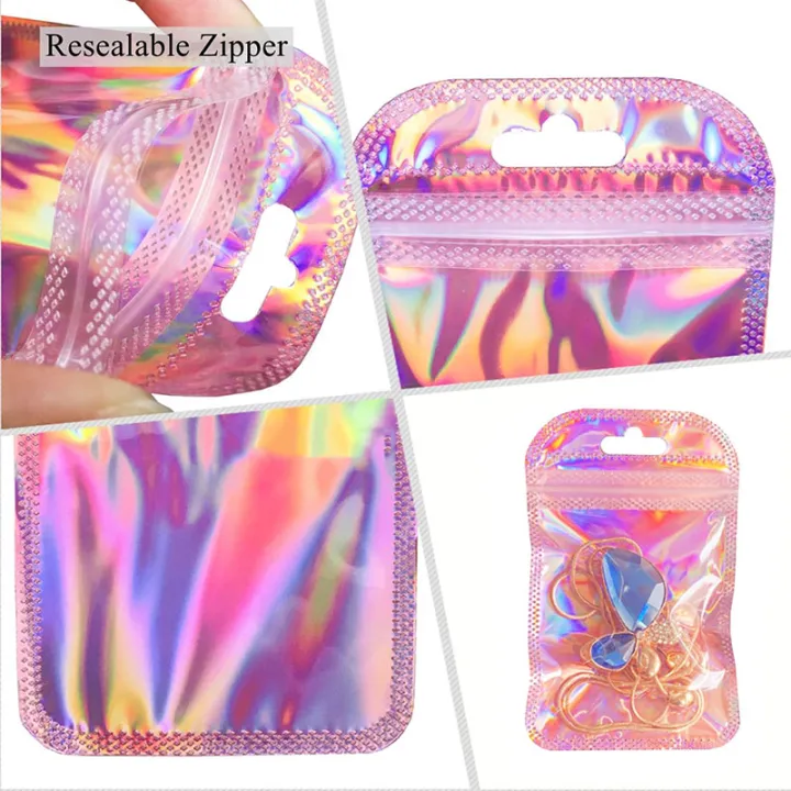 20/30/50pcs%20Iridescent%20Laser%20Ziplock%20Bags%20-%20Resealable%20OPP%20Pouches%20for%20Jewelry,%20Gift%20Wrapping%20&%20Retail%20Packaging%20-%20Image%204