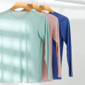 Men's Undershirt Thermal Underwear Tops Super Thin Men Ice Silk Underwear Sheer T Shirts Long Johns Male Long Sleeves Tops Tees. 
