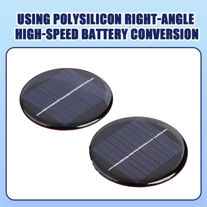 1/5/10pcs%206V%202W%2070mA%20Solar%20Power%2080MM%20DIY%20Mini%20Polycrystalline%20Silicon%20Solar%20Cell%20Module%20Circle%20Round%20Solar%20Panel%20Epoxy%20Board%20-%20Image%203