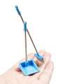 1set 1/12 Scale Miniature Doll House Cleaning Tools: Tiny Broom And Dustpan Model, Sanitation Decoration Accessories For Bathroo.
