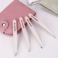 4pcs Stainless Steel Gradient Color Tweezers Set - Precision Curved Eyebrow, Beard, and Mustache Hair Removal - Comfort Grip, An. 