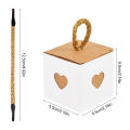 10/50pcs White Brown Heart Candy  Boxes Wedding Favors for Guests Birthday Party Baby Shower Chocolate Cookie Packaging Box. 