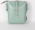Women PU Crossbody Bucket Bag Faux Leather with Buckle for Work and Travel. 