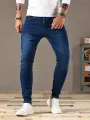 2025 Spring New Mens Slim Fit Classic Skinny Jeans Casual Street Style Casual Mens Skinny Jeans Male Slim Fit Pencil Denim Blue. 
