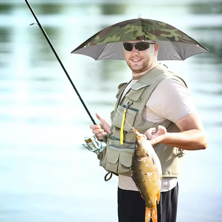 1pc%20Camouflage%20Portable%20Umbrella%20Hat%20Foldable%20Outdoor%20Sunshade%20Waterproof%20Camping%20Fishing%20Hat%20Headwear%20Beach%20Hat%20Accessories%20-%20Image%202