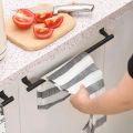 Towel Rod Steel Metal Wire Over Cabinet Towel Rack Storage Organizer Bathroom Door Hanging Towel Rack Punch-free Rag Hanger. 