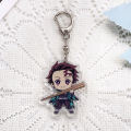 1/6PCS Anime Characters Demon Slayer Acrylic Car Keychain Accessories Keyrings Friends Funny Bag Charms Backpack Pendant.