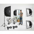 Godox Tl-5 5in1 Bulb Head Multi-holder Tricolor Light Stand Softbox 60 60cm for Clear High Definition Recording.
