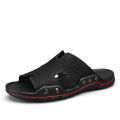 Summer Men Slippers Genuine Leather Breathable Clogs Sandals Beach Classics Leather Slides Outdoor Flip Flops Plus Size Men Shoe. 