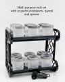 Multi Rack Set with 12-Piece Container and Spoon Collection - Ideal for Organizing Your Kitchen Essentials. 