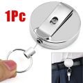 Duty Badge Reels Retractable Badge Holder, Metal Retractable Keychain Badge Reel ID Badge Holder with Belt Clip Key Ring. 