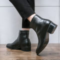 Men High Top Boots PU Solid Color Simple Fashionable Comfortable Men High Heels Boots.