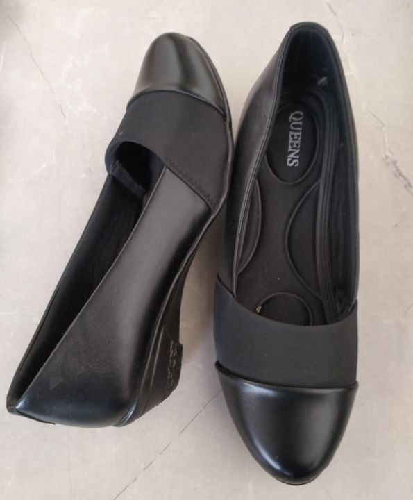 Whomen%20Official%20Mid%20Weg%C2%A0%20Heel%20Closed%20Shoes%20For%20Black%20Color%20-%20Image%207