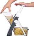 ROMINO Vegetables Cutter for Kitchen, Mandoline Slicer and Chopper, Onion Chopper, Potato Chips Cutter, 3in1 Multifunctional Push and Cut Vegetable Shredder, Grater with Steel Blades, Spring Slicer. 