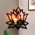 Wooden Lotus Hollow Decorative Rack Aromatherapy Organiser Essential Oil Candle Holder Wall Mounted Shelf Corner Shelf.