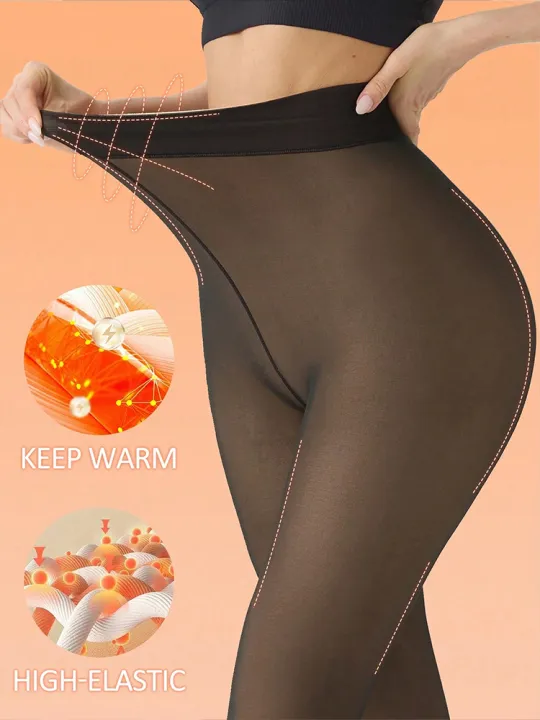 Women%20Fleece%20Lined%20Leggings%20Winter%20Thermal%20Sheer%20Tights%20Feeted%20Pantyhose%20Fake%20Translucent%20Thick%20Warm%20Booty%20Lifting%20Leggings%20New%20-%20Image%204