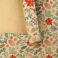 1 Roll 10m Large Size Christmas Themed Gift Wrapping Paper Plant Leaves Flowers Decoration Kraft Paper DIY Gift Wrapping Supplies. 