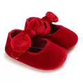 Newborn Infant Baby Girls Shoes Velvet Red Christmas 0-18M Princess Girl Baby Shoes Bow First Walkers. 