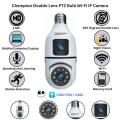 V380 Pro Dual Lens Dual Screen E27 Bulb Camera Two Ways Audio Color Night Vision Smart Home Security Wireless WIFI Indoor Camera. 