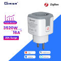 GIRIER Tuya Smart ZigBee Power Plug 16A with Engery Metering 3520W Supports APP Remote Timing Function Works Alexa  Home. 