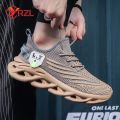 YRZL Men Sports Running Black Jogging Shoes Casual Sneakers Outdoor Breathable Mesh Women Light Shock-absorption Sneakers Men. 