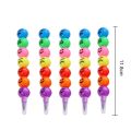 5pcs Cartoon Smiley Face Colour Crayonfor Kids School Stationery Supplies Birthday Party Favor Kids Gifts.