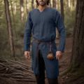 Medieval Renaissance Retro Linen Shirt Tops Tunic Male Long Robes Dress Vintage Jackets Knight Vikings Pirate Cosplay Costumes.