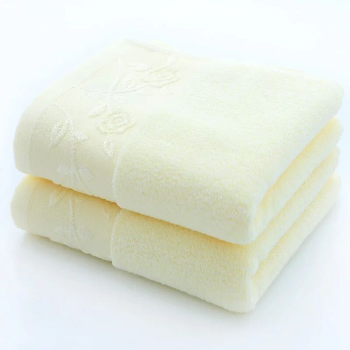 2pcs Towel Rose Style Thickened Absorbent Towel Pure Cotton Quick Absorbent Quick Dry Face Towel Bathroom Hotel Travel Supply