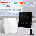 Tuya WiFi Smart Switch Brazil Standard 4x4 Size Touch Sensor 4/6 Gang Wall Light Switch Voice Control By Alexa  Home. 