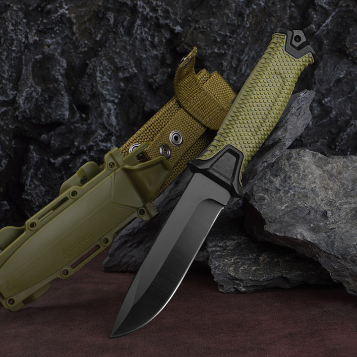 High Carbon Steel Outdoor Survival Knife with scabbard EDC Camping Pocket Knife for Self Defense