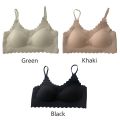 Womem Bra Camisole Underwear Black Khaki Green Free Size Breathable Gather Up Sports Fitness Yoga Casual.