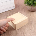 Wooden Box Unfinished Storage Box with Slide Top Natural Candlenut Card Keeper Wood Jewelry Box for Storage and Home Decoration. 